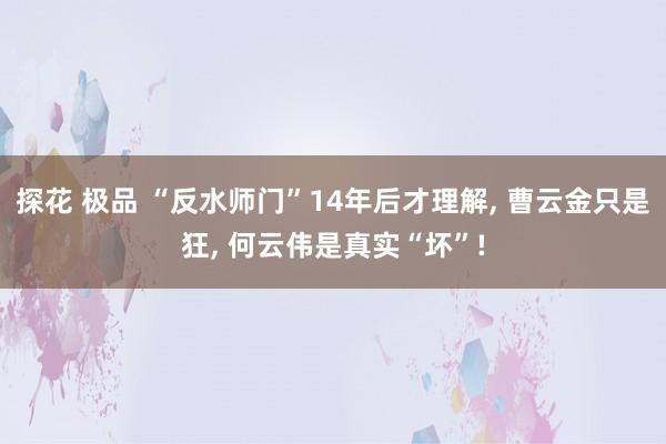 探花 极品 “反水师门”14年后才理解， 曹云金只是狂， 何云伟是真实“坏”!