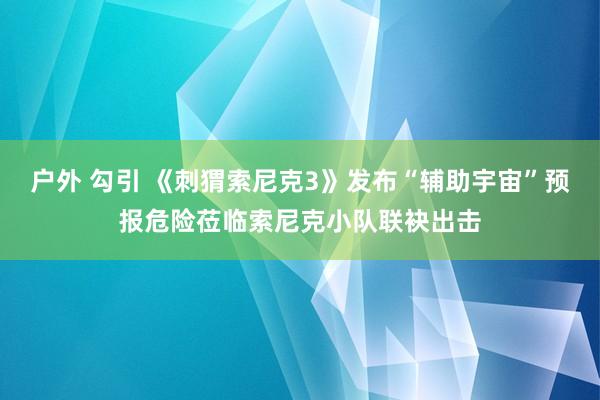 户外 勾引 《刺猬索尼克3》发布“辅助宇宙”预报危险莅临索尼克小队联袂出击