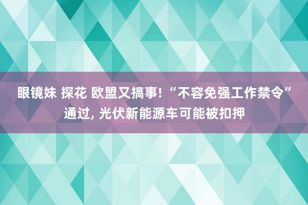 眼镜妹 探花 欧盟又搞事! “不容免强工作禁令”通过， 光伏新能源车可能被扣押