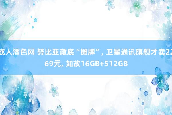 成人酒色网 努比亚澈底“摊牌”， 卫星通讯旗舰才卖2269元， 如故16GB+512GB