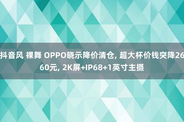 抖音风 裸舞 OPPO晓示降价清仓， 超大杯价钱突降2660元， 2K屏+IP68+1英寸主摄