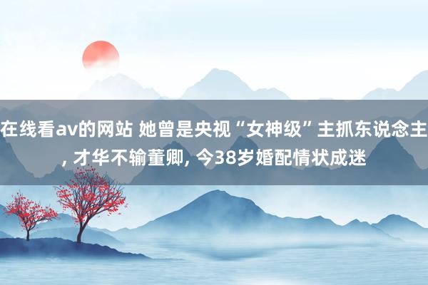 在线看av的网站 她曾是央视“女神级”主抓东说念主， 才华不输董卿， 今38岁婚配情状成迷