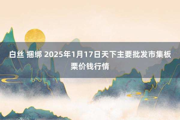 白丝 捆绑 2025年1月17日天下主要批发市集板栗价钱行情